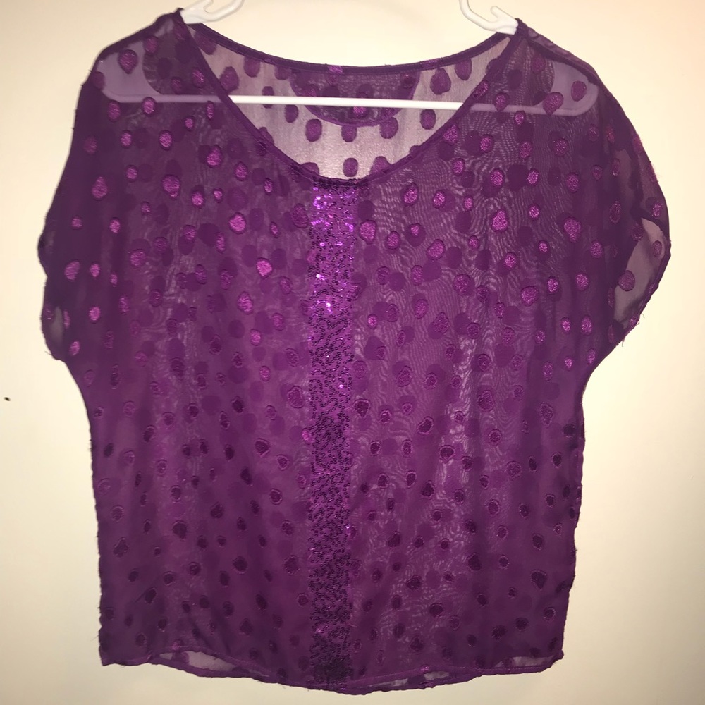 Purple Sequin Flouncy Top